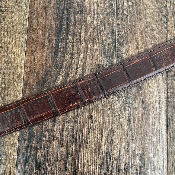 VTG Canterbury Belt Genuine Crocodile Italian Leather Western Mens Size 34 Brown - Picture 6 of 15